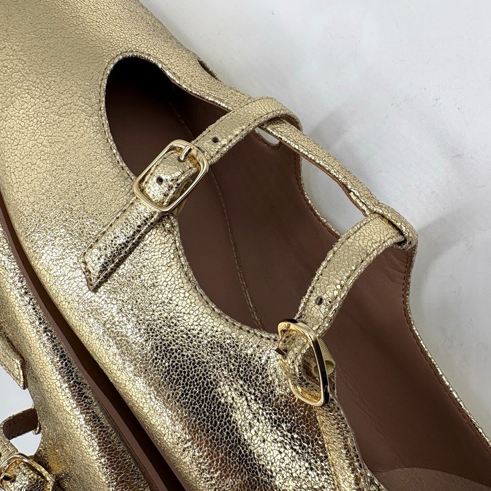 "NEW" LINEA PAOLO Matilda Shoe Women's Size 11 Gold Leather Ballet Flats NIB - Picture 4 of 8
